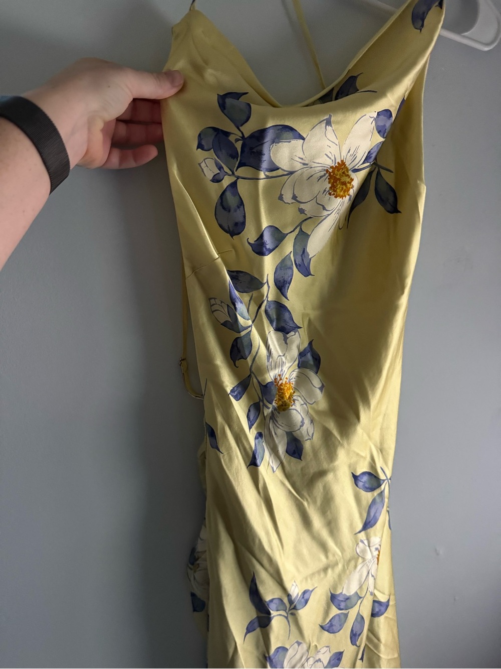 Reformation Scotia Yellow Floral Asymmetrical Slip Dress - Picture 4 of 6
